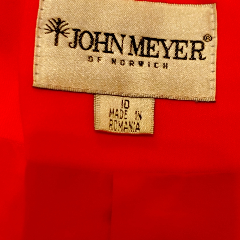 Red Slit Skirt Suit John Meyer Skirt Lined & Feminine with Sexy Adjustable Slit - Picture 11 of 12